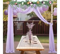YZDKR 3-10M Wedding Arch Drape Fabric Sheer Chiffon Tulle Curtain Draping Backdrop Party Supplies for Wedding Backdrop(Purple,70x300cm)