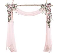 YZDKR 3-10M Wedding Arch Drape Fabric Sheer Chiffon Tulle Curtain Draping Backdrop Party Supplies for Wedding Backdrop(Light Pink,70x1000cm)