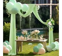 YZDKR 3-10M Wedding Arch Drape Fabric Sheer Chiffon Tulle Curtain Draping Backdrop Party Supplies for Wedding Backdrop(Black,70x300cm)