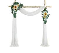YZDKR 3-10M Wedding Arch Drape Fabric Sheer Chiffon Tulle Curtain Draping Backdrop Party Supplies for Wedding Backdrop(White,70x500cm)