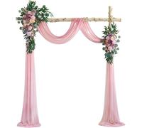 YZDKR 3-10M Wedding Arch Drape Fabric Sheer Chiffon Tulle Curtain Draping Backdrop Party Supplies for Wedding Backdrop(Pink,70x1000cm)