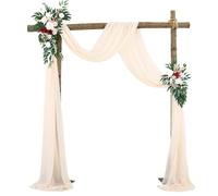 YZDKR 3-10M Wedding Arch Drape Fabric Sheer Chiffon Tulle Curtain Draping Backdrop Party Supplies for Wedding Backdrop(Beige,70x500cm)