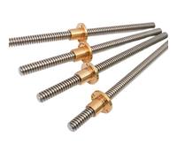 YZDKR 304 Stainless Steel T16 Lead Screw Trapezoidal Spindle and Nut for 3D printer lead screws(Picth 0.3cm lead 0.3cm,150mm)
