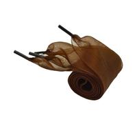 YZDKR 4cm Widened Shoelaces Transparent Chiffon Yarn Flat Silk Big Bow Wide Laces White Casual Shoes for footwear across all age groups(Brown,160cm)