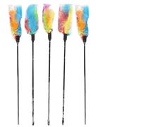 YZDKR 5PCS Interactive Feather Cat Teaser Wands Funny Stick Toys for Kitten Play & Bell Chasing Fun for Indoor Cats Adult