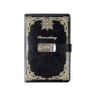 YZDKR A5 Notebook 200 Pages Vintage Code Book with Lock Diary Thick Stationery Student Office School Supplies for Personal Daily Arrangement(WHITE)