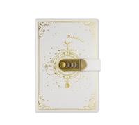 YZDKR A5 Notebook 200 Pages Vintage Code Book with Lock Diary Thick Stationery Student Office School Supplies for Personal Daily Arrangement(Yellow)