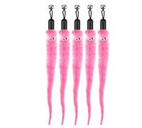 YZDKR Cat Toy Accessories Worm Replacement Heads Funny Plush Stick for Interactive Pet Play for Indoor Cats Adult(5Pcs Pink)