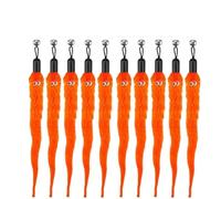 YZDKR Cat Toy Accessories Worm Replacement Heads Funny Plush Stick for Interactive Pet Play for Indoor Cats Adult(10Pcs Orange)