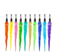YZDKR Cat Toy Accessories Worm Replacement Heads Funny Plush Stick for Interactive Pet Play for Indoor Cats Adult(5Pcs Multicolor)