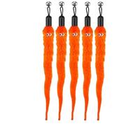 YZDKR Cat Toy Accessories Worm Replacement Heads Funny Plush Stick for Interactive Pet Play for Indoor Cats Adult(5Pcs Orange)