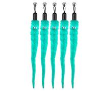 YZDKR Cat Toy Accessories Worm Replacement Heads Funny Plush Stick for Interactive Pet Play for Indoor Cats Adult(5Pcs Blue)