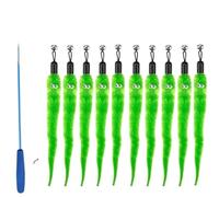 YZDKR Cat Toy Accessories Worm Replacement Heads Funny Plush Stick for Interactive Pet Play for Indoor Cats Adult(11Pcs Green)