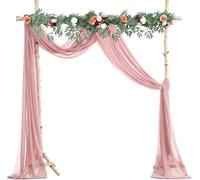 YZDKR Chiffon Wedding Arch Draping Fabric Wedding Arch Drapes Sheer Backdrop Curtain for Wedding Ceremony Party Decor for Wedding Backdrop(Pink,180x30cm)