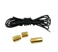 YZDKR Elastic Shoelaces No Tie Flat Shoe Laces for Kids and Adult Sneakers for Shoelace Lazy Metal Lock for footwear across all age groups(Black and Gold)