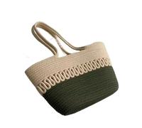 YZDKR Knitting Kits Fabric Khaki Beach Bag Large Capacity Handmade Straw Summer Holiday Leisure Bag Women Bags Shopping Bags for Women(D)