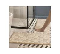 YZDKR L-Shaped Bathroom Rug Bathroom Absorbent Foot Mat Shower Room L-shaped Furry Flannel Floor Thick Non-slip Entrance Rug(Apricot,120x80x45cm)