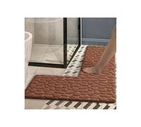 YZDKR L-Shaped Bathroom Rug Solid Color L-shaped Shower Room Absorbent Mat Furry Non-slip Foot Corner Toilet Entrance For Showers(Brown,120x80x45cm)
