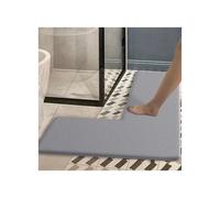 YZDKR L-Shaped Bathroom Rug Solid Color L-shaped Shower Room Door Absorbent Foot Mat Large Size Bathroom Floor Dirt-resistant Toilet(Light Gray,150x80x45cm)
