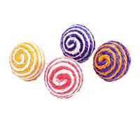 YZDKR Multi-Color Sisal Cat Toy Ball 4.3cm Fun Scratcher Bite Ball for Kitties Pet Supplies for Indoor Cats Adult(2 pieces)