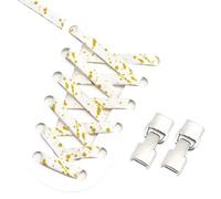 YZDKR No Tie Shoe Laces for Sneakers Elastic Shoelaces Flat for Sports Enthusiasts Lazy Lace for footwear across all age groups(White gold)