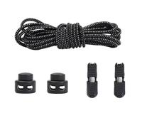 YZDKR Round Shoe Laces Elastic No Tie Shoelaces Plastic Lock Suitable for Sports Shoes Accessories Lazy Lace Rubber band for footwear across all age groups(Black)