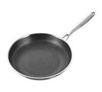 YZDKR Stainless Steel Frying Pan 304 Three-Layer Steel Stainless Frying Pan Thick Bottomed Honeycomb Non-Stick for Eggs Steaks(24CM)