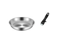 YZDKR Stainless Steel Frying Pan Thickened 316 Stainless Steel Flat-Bottomed Pan, Non-Stick Steak Frying, Detachable Handle(26cm)