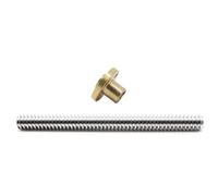 YZDKR T8 Lead Screw OD 8mm Pitch 2mm Lead 2mm/8mm With Brass Nut For 3D Printer for 3D printer lead screws(Pitch 2mm Lead 2mm,250mm With Nut)