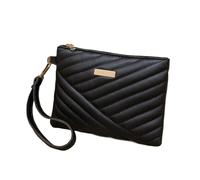 YZDKR Women Leather Wristlet Bag Portable Envelope Clutch Wallet Small Purse Traveling Backpack for Women And Girls(Black)