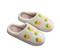 YZDUOJIN women's slippers Women'S Cotton Slippers 7 Pineapple Embroidered Cotton Slippers Thick-Soled Warm Cotton Slippers Couple Cotton Slippers-7 Pineapples-40-41