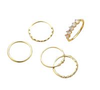 Yzdysg Rings, Elegant Round Cubic Zirconia Stackable Rings Set Daily Fashion Upgrade with Round Zirconia Delicate Jewelry