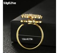Yzdysg Rings, Unique Design Rotatable Four Leaf Crystal Nostalgic Movie Theme Jewelry Anniversary Spinner