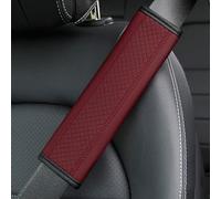 YZECEBNF 2 Pcs Car Seat Belt Cover For Duster Kadjar Logan Clio Captur Adatta, PU Leather Seat Belt Shoulder Pads Protector Shoulder Strap Covers Harness Pads Protect Neck and Shoulder,E/Red