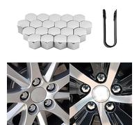 YZECEBNF 20 Pieces Car Wheel Nut Caps For Fiat Ducato 2006-2021, Universal Bolt Nut Covers Hex Tire Cap Bolt Screw Caps Dustproof With Removal Tool Set Protective Accessories,C/Silver-21mm