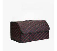YZECEBNF Car Boot Organiser For Audi Q3 Q5 Q7 A2 A3 A4 A5, PU Leather Trunk Boot Bags Foldable Boot Storage Box Multifunctional Stowing Tidying Waterproof Car Accessories,C/Black-Red Line