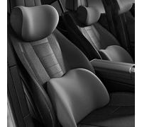 YZECEBNF Car Headrest Pillows For Audi A3 A4 A6 A7 A8 2017-2021, Memory Foam Seat Neck Support Pillows Ergonomic Headrest and Lumbar Cushion Soft Breathable Internal Accessories,B/Grey