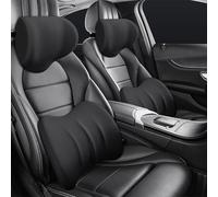 YZECEBNF Ergonomic Lumbar Support Pillow and Headrest Neck Pillow For Nisan Qashqai J12 e-Power/X-Trail T33 2023 2024, Memory Foam Seat Headrest and Lumbar Cushion for Neck and Back Pain Relief,A