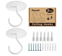 Yzerel Ceiling Hooks for Hanging Plants - Metal Plant Bracket Iron Wall Mount Lanterns Hangers for Hanging Bird Feeders, Lanterns, Wind Chimes, Planters, Outdoor Decoration Hooks (White)