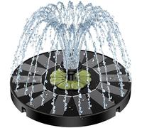 Yzert Solar Water Fountain, Solar Fountain for Bird Bath 2025 Upgrade Glass Panel, Solar Powered Water Feature Floating Solar Power Fountain with 8 Nozzle & 4 Fixer for Garden, Pool, Pond