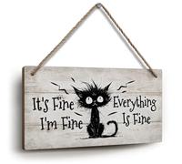 YZEXEZY It's Fine I'm Fine Everything is Fine Sign 6"x12"Funny Home Office Wall Decor Cute Inspirational Gift for Work, Office, Christmas