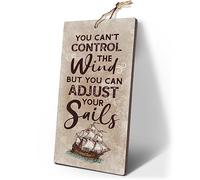 YZEXEZY Sail Boat Decor-You Can't Control The Wind But You Can Adjust Your Sails Sign12" x 6" Nautical themes Decor for Lake House Cabin Gifts for Sailors Sailing Enthusiasts