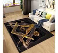 YZGAH Masonic Carpet Freemason Illuminati Ring Area Rug Large,Carpet All Seeing Eye Rugs Carpets For Living Room,Fitness Pet Floor Mat H1065 50X70Cm