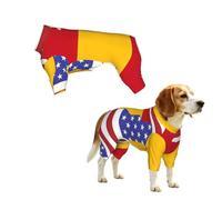 YzgWjBhd American Spain Flag Printed Pet Onesie