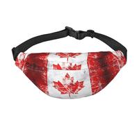Yzgwjbhd Arizona Flag Print Large Crossbody Fanny Pack, Cute Waterproof Waist Pack Belt Bag For Men, Women, Stylish Running Accessory, Retro Canada Flag, One Size