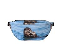 YzgWjBhd Bear Mom Printed Large Fanny Pack for Men Women, Lightweight Belt Bag with Adjustable Strap, Cute Waist Pack Crossbody Purse for Travel, Hiking, Running, Sea Otter, One Size