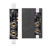YzgWjBhd Beautiful Saturn Print Leather Bookmark, Adjustable Pencil Sleeve Case Pouch, Elastic Band Pen Pouch for Journals, Notebooks, Planners, Hold 2-3 Pens, Fits 20cm to 25cm