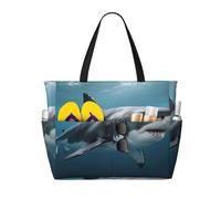 YzgWjBhd Big Fish Beach Tote with Stylish Print | Print Pool Bag for Water Adventures | Carry-On Bag