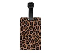 YzgWjBhd Big Leopard Print Luggage Tag for Suitcase, Durable PVC Suitcase Tag Identifier with Detachable Wrist Strap & Address Card for Travel Bags