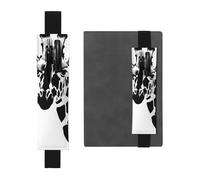 YzgWjBhd Black and White Giraffe Print Leather Bookmark, Adjustable Pencil Sleeve Case Pouch, Elastic Band Pen Pouch for Journals, Notebooks, Planners, Hold 2-3 Pens, Fits 20cm to 25cm